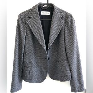 MaxMara Black and White Houndstooth Blazer